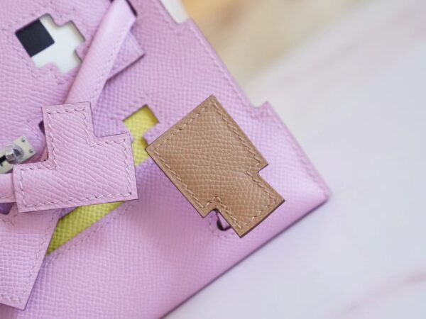 Full Handmade Hermes X9 Mauve Sylyestre Epsom Leather Kelly Doll Picto Silver Hardware