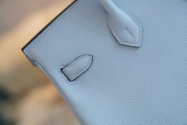 Full Handmade GPCMode Hermes Birkin 25CM T0 Blue Brume Togo Leather Gold Hardware