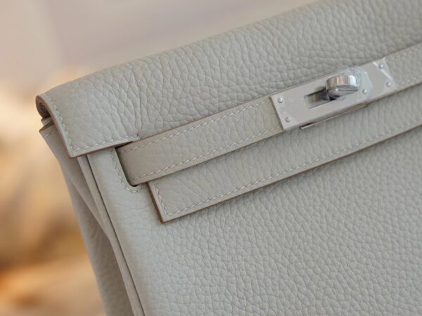 Hong Kong Hermes Kelly Ado 22cm Clemence 80 Gris Pearl Silver Hardware