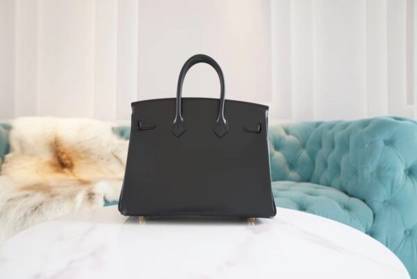 Full Handmade GPCMode Hermes CK88 Black Box Leather Birkin25CM Gold Hardware