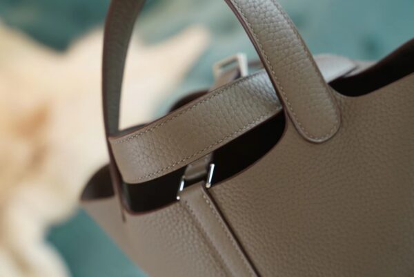 GPCMode Factory Hermes 8F Etain Clemence Leather Picotin18CM Silver Hardware