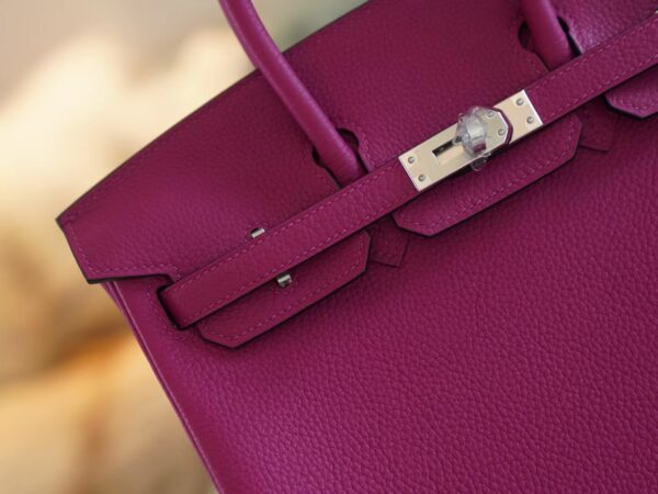 GPCMode Hermes L3 Rose Purple Togo Birkin 25CM Tote Bag Silver Hardware