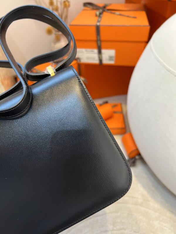 Hermes Constance 19CM 89 Noir Box Leather Gold Hardware