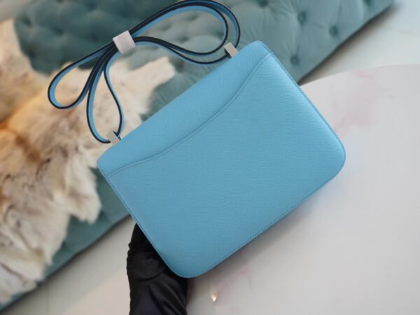 GPCMode Hermes P3 Blue De Nord Epsom Constance 24CM Silver Hardware