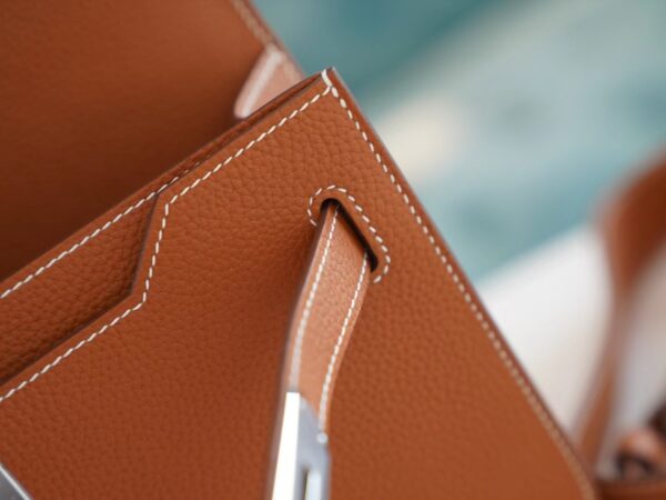 Full Handmade Hermes Kelly Depeches 25CM CK37 Gold Togo Silver Hardware