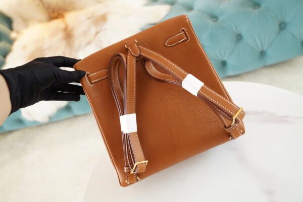 New Hermes Kelly Ado 22cm CK37 Gold Barenia Faubourg Leather Gold Hardware