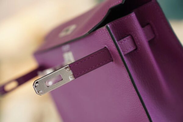 Full Handmade Hermes Kelly Danse22CM P9 Anemone Evercolor Leather Silver Hardware