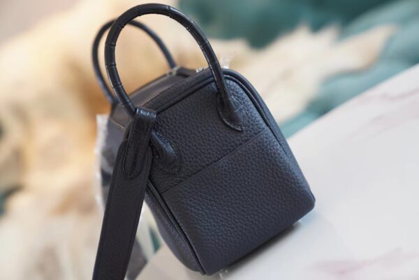GPCMode Hermes 2Z Blue Nuit Clemence Leather Mini Lindy Touch19CM