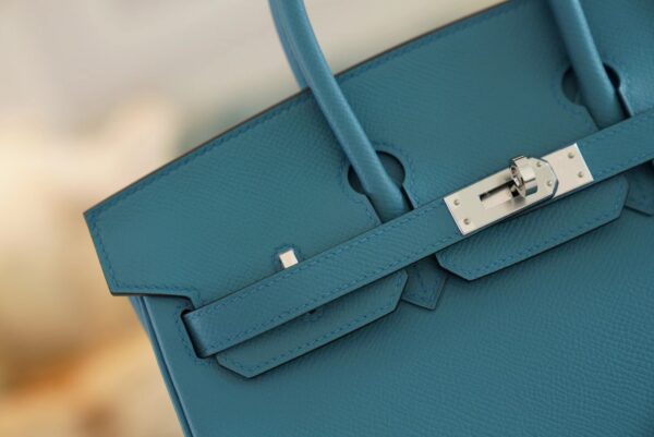 Fashion Hermes Birkin 25CM Epsom 7B Turquoise Silver Hardware