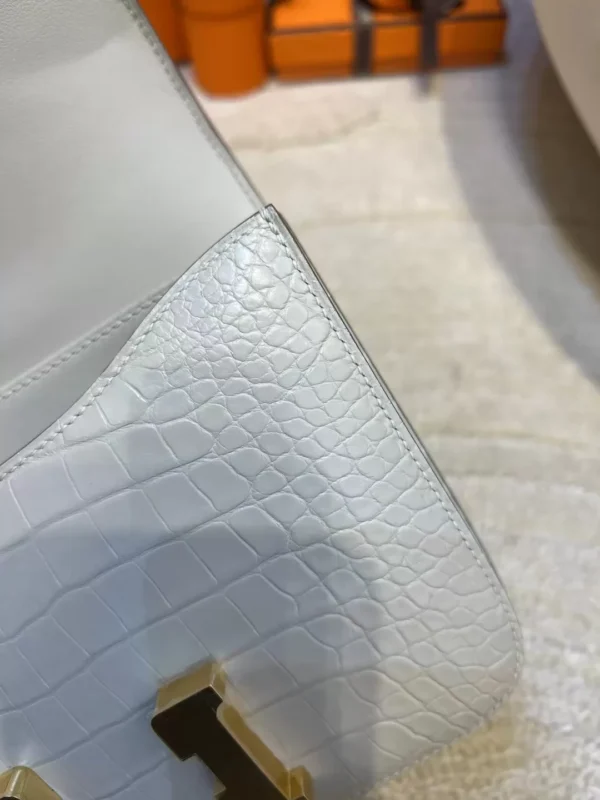 Hermes Constance 19CM 8L Beton Matte Alligator Crocodile Gold Hardware