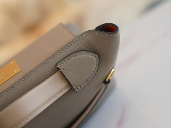 Fashion Hermes Beige De Weimer / Etoupe Mini Kelly 2424 Evercolor Gold Hardware