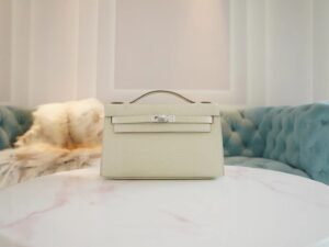 b50a8cd1c8b4e8c Australia Canberra Hermes Kelly Pochette 22CM Matte Alligator 8L Beton Silver Hardware