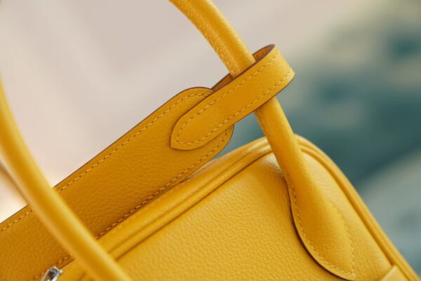 Wholesale Hermes Lindy 26CM 9D Amber Evercolor Leather Shoulder Bag Silver Hardware