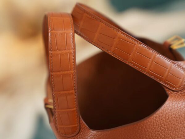 GPCMode Factory Hermes 36 Brique Clemence Leather Picotin18CM Touch Gold Hardware