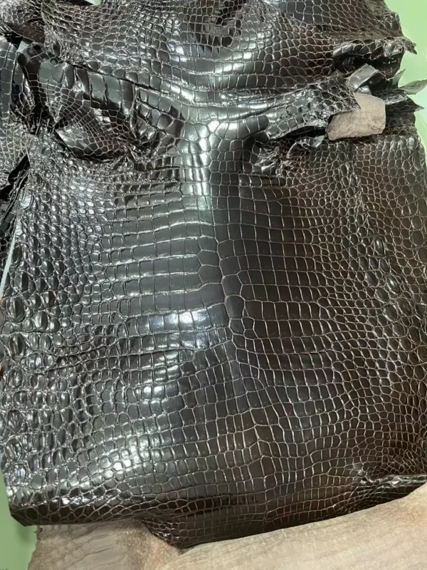 Shiny Porosus Crocodile Leather 41 Havana Hermes Bag Special Order
