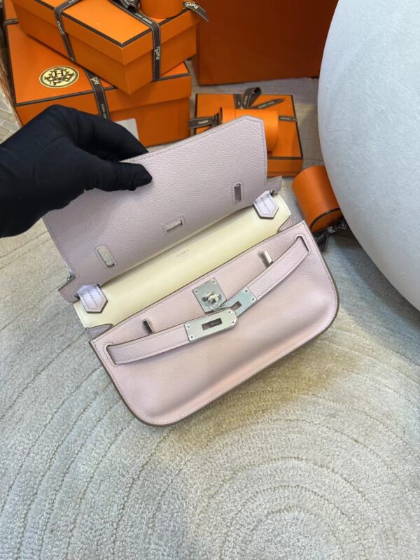 Handmade Hermes Jypsiere Mini 23CM 09 Mauve Pale Evercolor Silver Hardware