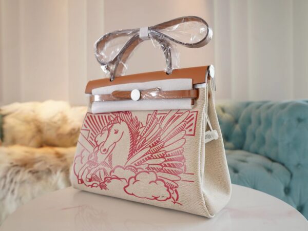 GPCMode Hermes Herbag 31CM Beige Canvas CK37 Gold Barenia Silver Hardware