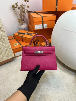ba1463d560b88ee-jpg Canada Ottawa Chevre Leather Mini Kelly 19CM L3 Rose Purple Silver Hardware