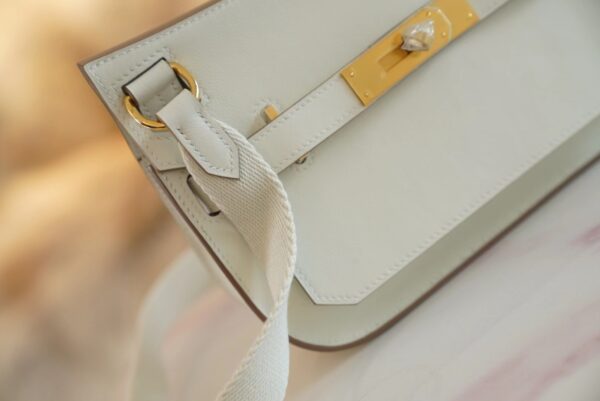 Hand Stitching Hermes Jypsiere Mini Mushroom White Swift Leather Gold Hardware