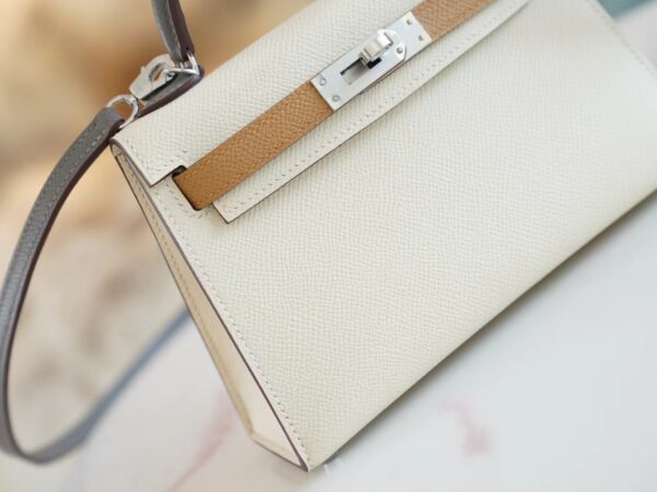 GPCMode Factory Hermes Mini Kelly II 19CM I2 Nata/0L Gris Meyer/0M Chai Epsom Leather