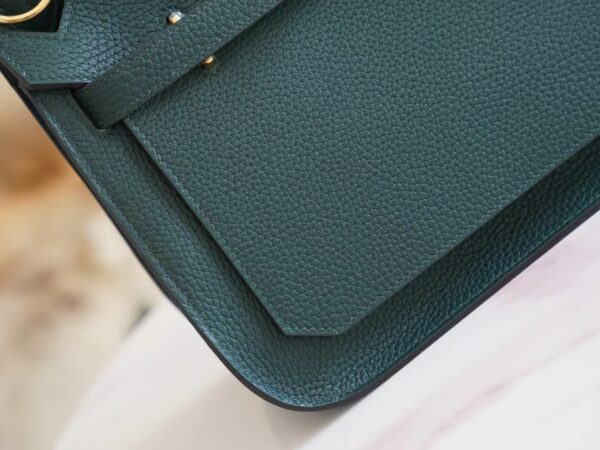 Handstitch GPCMode Hermes 6O Vert Cypress Clemence Leather Jypsiere Bag 28CM