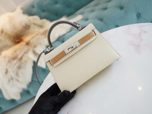 GPCMode Factory Hermes Mini Kelly II 19CM I2 Nata/0L Gris Meyer/0M Chai Epsom Leather