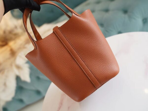 GPCMode Factory Hermes 36 Brique Clemence Leather Picotin18CM Touch Gold Hardware