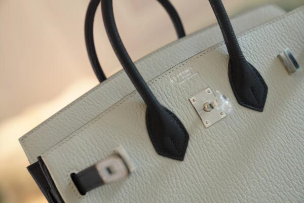 GPCMode Factory Hermes C80 Gris Pearl/CK89 Black Chevre Leather Birkin25CM Silver Hardware