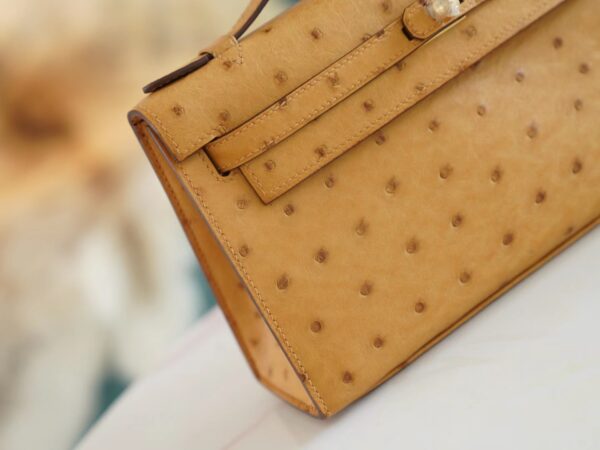 GPCMode Hermes Tabac-Camel South Africa KK Ostrich Mini Kelly Pochette22cm