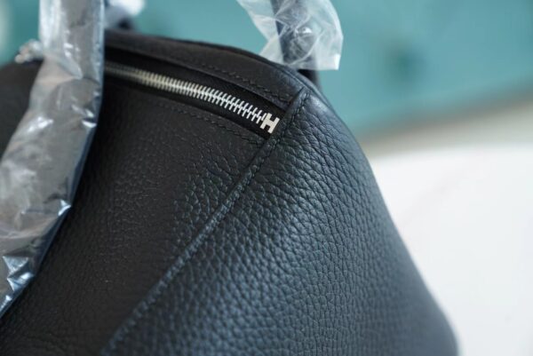 GPCMode Factory Hermes CK89 Black Clemence Leather Lindy26CM Silver Hardware