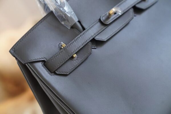 Full Handmade Hermes Birkin Bag30CM 88 Gris Graphite Jonathan Leather Gold Hardware