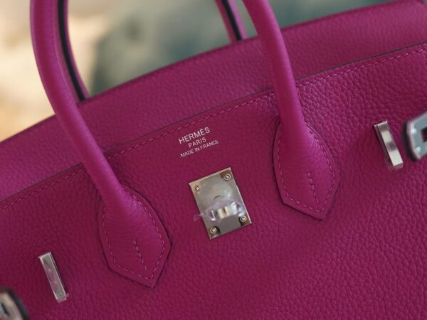 GPCMode Hermes L3 Rose Purple Togo Birkin 25CM Tote Bag Silver Hardware