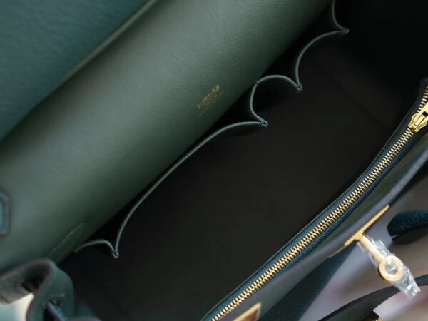 Handstitch GPCMode Hermes 6O Vert Cypress Clemence Leather Jypsiere Bag 28CM