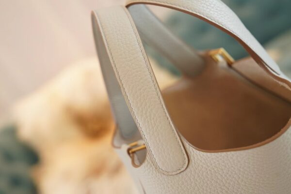 GPCMode Hermes C80 Gris Pearl Clemence Leather Picotin18CM Gold Hardware