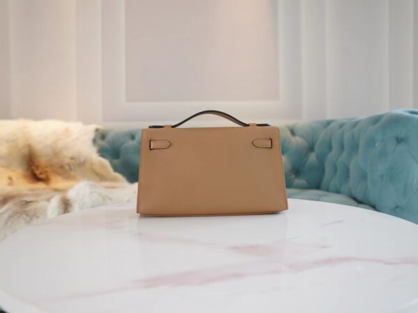 Wholesale Hermes Kelly Pochette22CM 0M Chai Swift Leather Gold Hardware