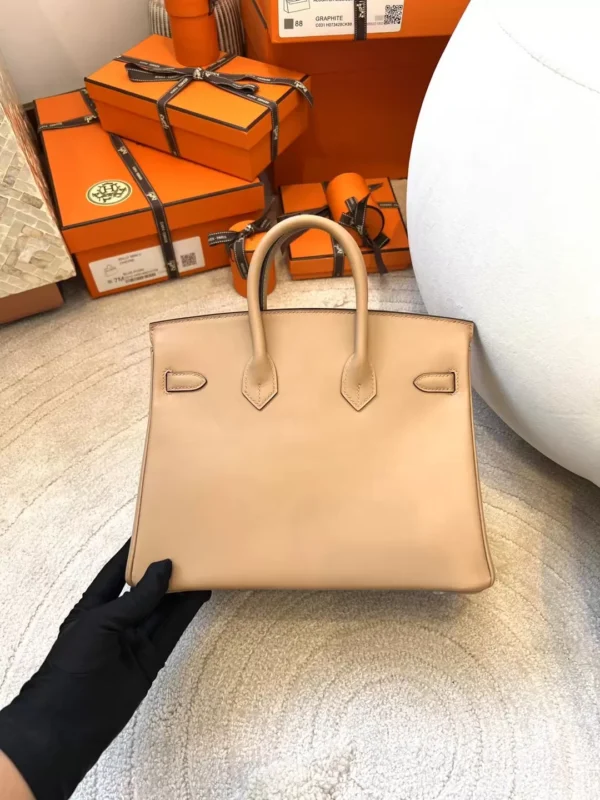 Handmade Hermes Birkin 25CM Swift Leather 0M Chai Silver Hardware