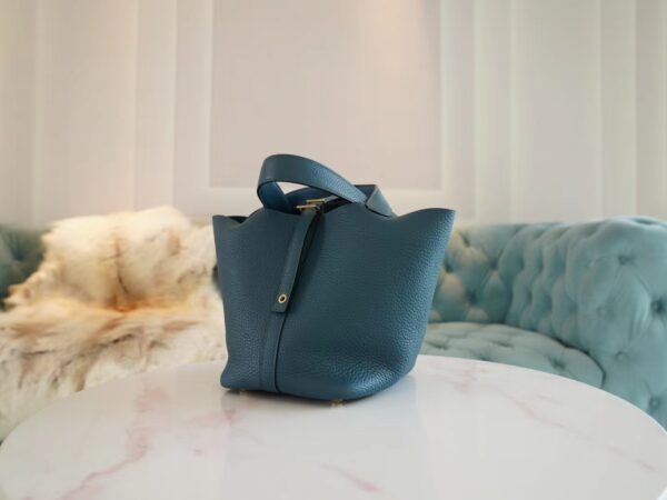 Australia Canberra Hermes Picotin 18CM Clemence W0 Vert Bosphore Gold Hardware