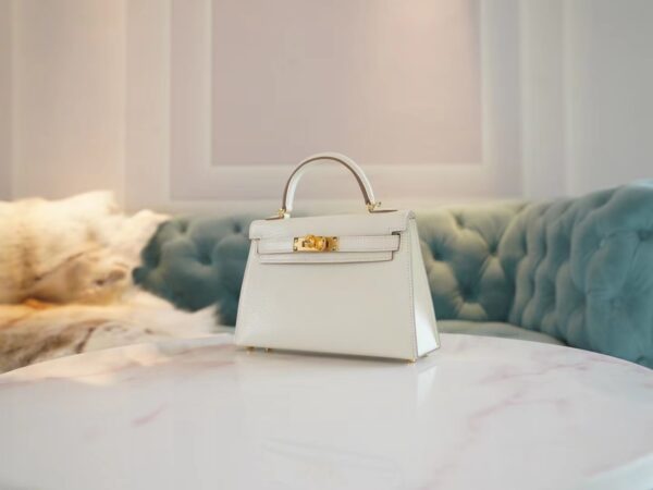 GPCMode Hermes Chevre Leather Mini Kelly 19CM 0T Mushroom Gold Hardware