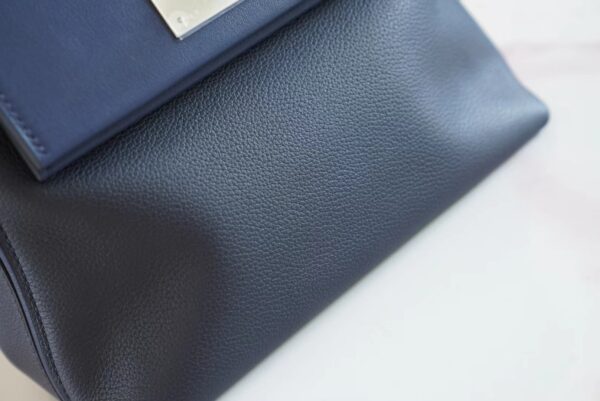 New GPCMode Hermes Mini Kelly 24/24 Blue Navy&2ZBlue Nuit Evercolor Leather Silver Hardware
