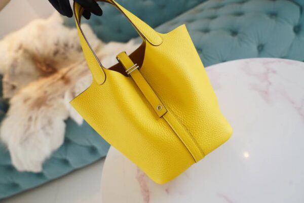 New GPCMode Hermes Picotin18CM 9O Naples Yellow Clemence Leather Silver Hardware