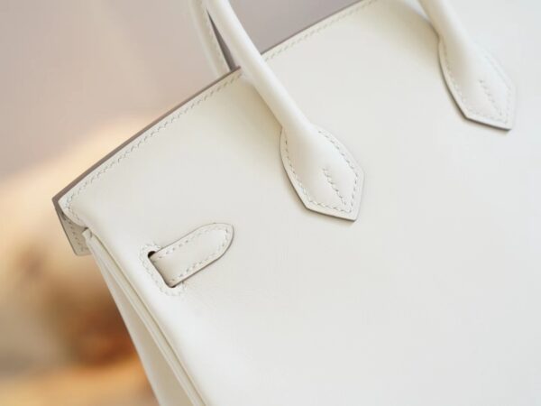 Full Handmade Hermes Birkin Bag25CM CC10 Craie Jonathan Leather Gold Hardware