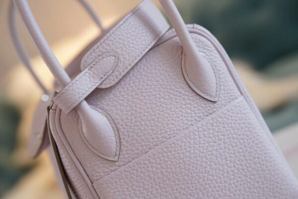 New Arrival Hermes Lindy 26CM 09 Mauve Pale Clemence Leather Silver Hardware