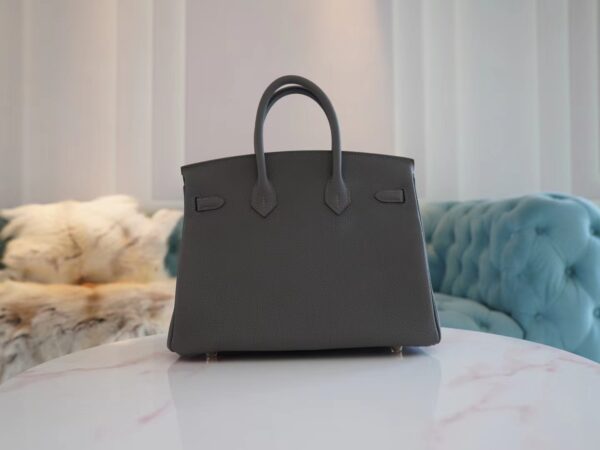 Full Handmade Hermes Birkin 25CM 8F Etain Togo Leather Gold Hardware