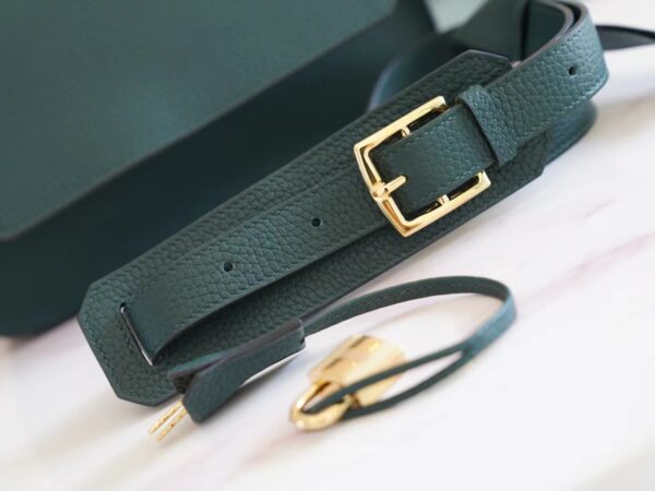 Handstitch GPCMode Hermes 6O Vert Cypress Clemence Leather Jypsiere Bag 28CM