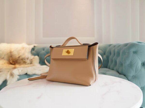 GPCMode Hermes Kelly 24/24 Mini 0M Chai Evercolor Leather Gold Hardware