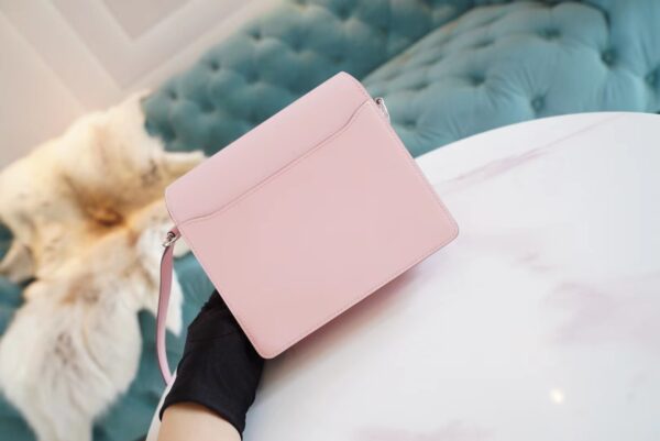 GPCMode Hermes Factory 3Q Rose Sakura Swift Leater Roulis Mini18cm Silver Hardware
