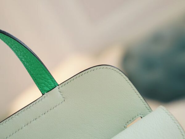 Australia Sydney Hermes Halzan 25CM Clemence 0Z Vert Fizz/ 0S Vert Fizz Silver Hardware