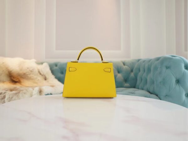 GPCMode Hermes 9O Naples Yellow/8L Beton Inner Chevre Leather Mini Kelly19CM