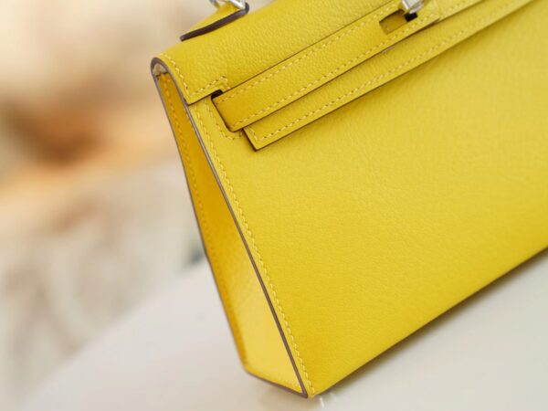 GPCMode Hermes 9O Naples Yellow/8L Beton Inner Chevre Leather Mini Kelly19CM