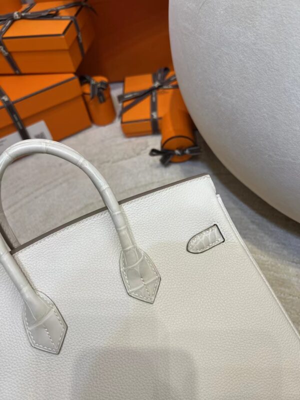 Hermes Birkin Touch 25CM 8L Beton Matte Crocodile/ Togo Silver Hardware